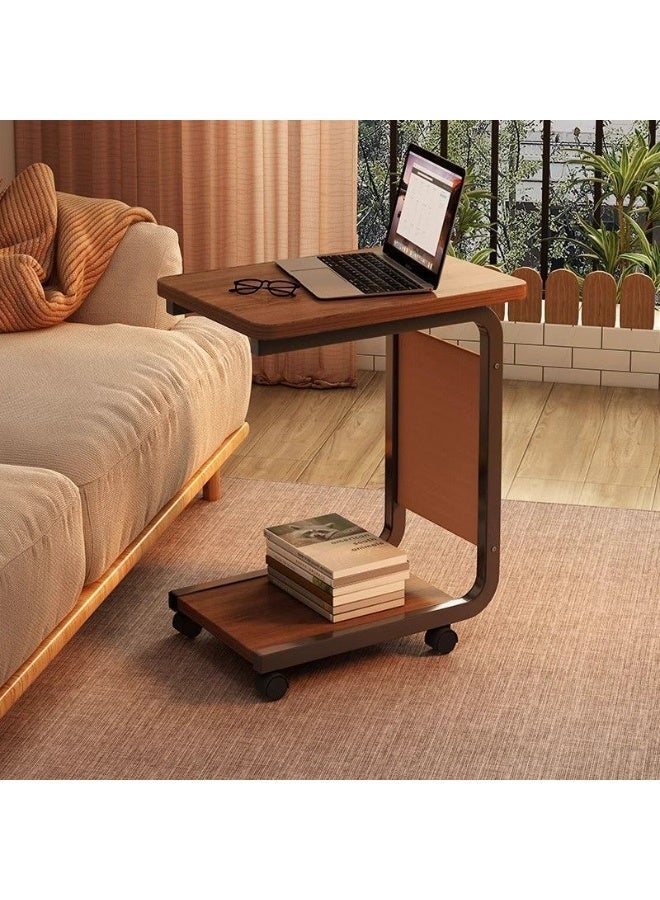 NZONE STORE Mobile C-Shape Side Table – Modern design with magazine holder and wheels for easy use40*29*63 - Image 1